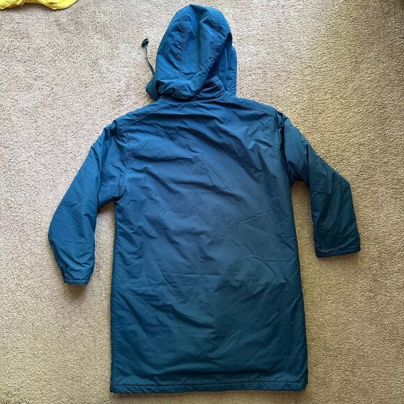 LL Bean Jacket Womens XL Vtg Wool Full Zip Blue Purple USA Made Hood - Picture 2 of 13